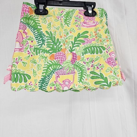 Lilly Pulitzer Girls Size 6X Lemon Sorbet Yellow Paradise Print Skort Scalloped - Picture 1 of 6